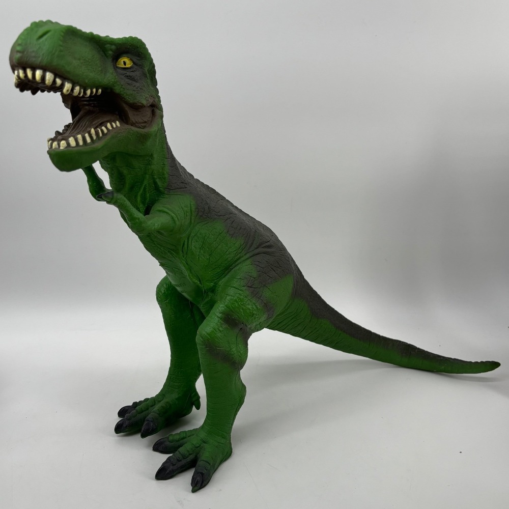 Tyrannosaurus Rex T-Rex Dinosaur Action Figure Green Grey 2011 WM 1807 12 Inch